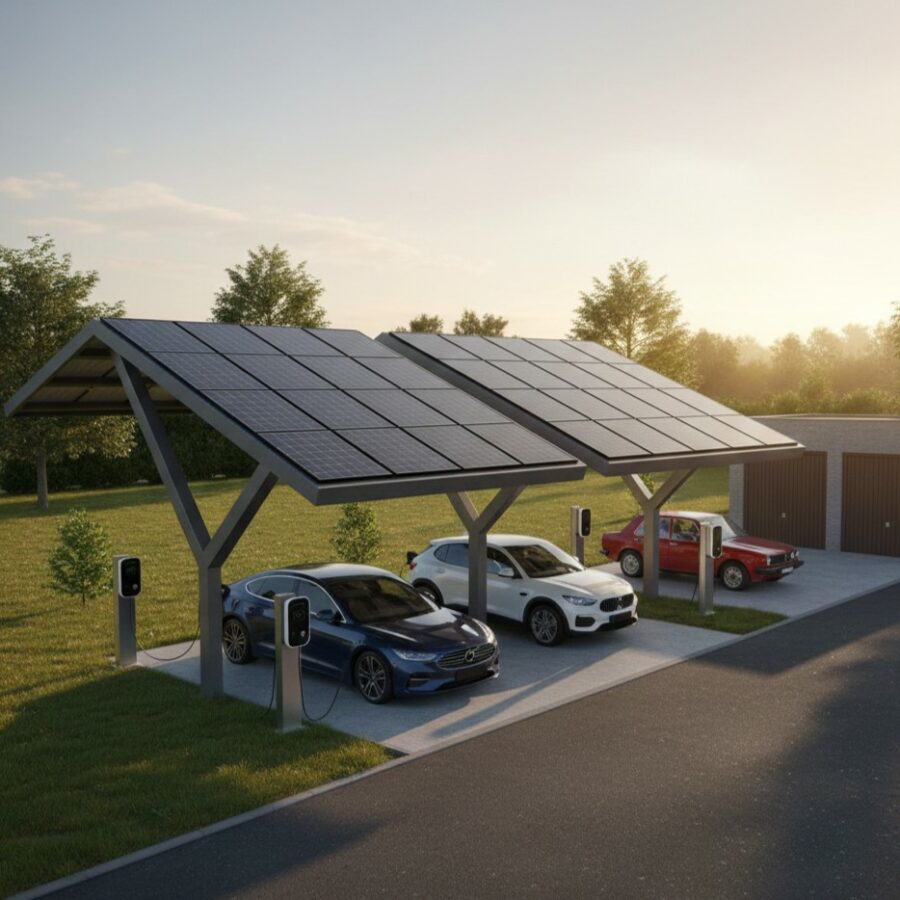 ładowanie samochodu - garaż czy carport